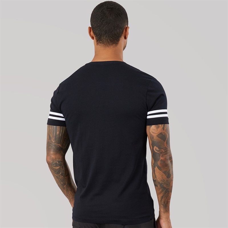 French Connection Mens Arm Stripes T-Shirt Marine/White