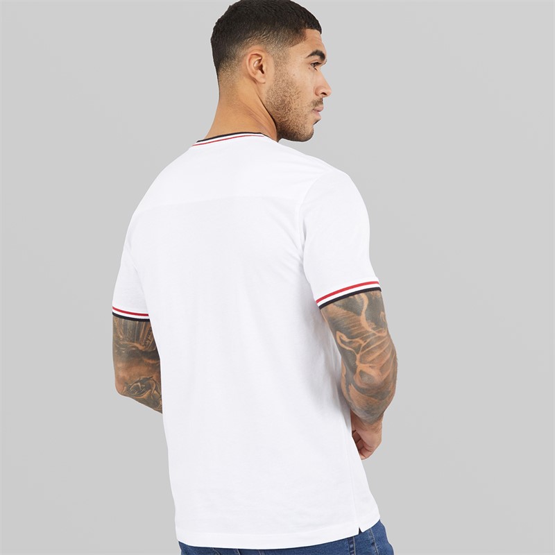 French Connection Mens 3 Col Ringer T-Shirt White