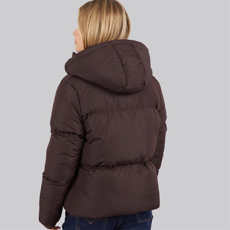 French Connection Womens Row Short Puffer Coat Chocolate