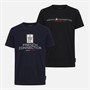 French Connection Boys FC Two Pack T-Shirts Multi 6 Midnight/Black
