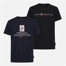 French Connection Boys FC Two Pack T-Shirts Multi 6 Midnight/Black