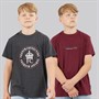 French Connection Boys FC Two Pack T-Shirts Multi 2 Charcoal Melange/Burgundy