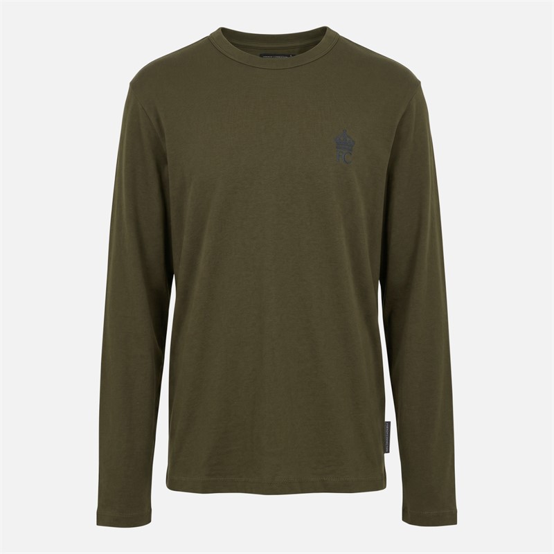 French Connection Boys Unit Three Pack Long Sleeve T-Shirts Marine/Light Grey Melange/Khaki