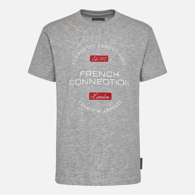 French Connection Boys Selecto Three Pack T-Shirts Light Grey Melange/Black/Tricolore