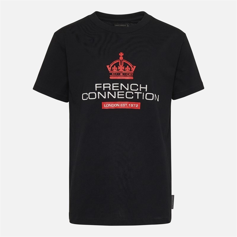 French Connection Boys Selecto Three Pack T-Shirts Light Grey Melange/Black/Tricolore