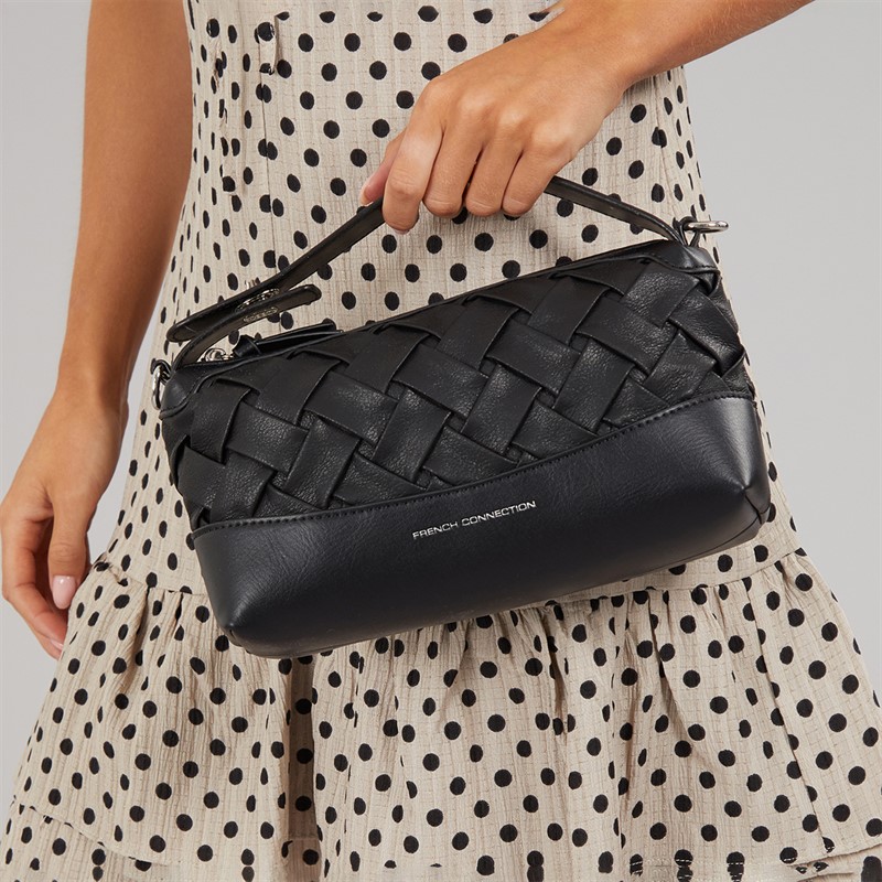 French Connection Womens Weave Bag Black