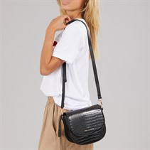 French Connection Womens Moon Crocodile Bag Black