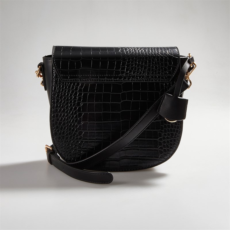 French Connection Womens Moon Crocodile Bag Black
