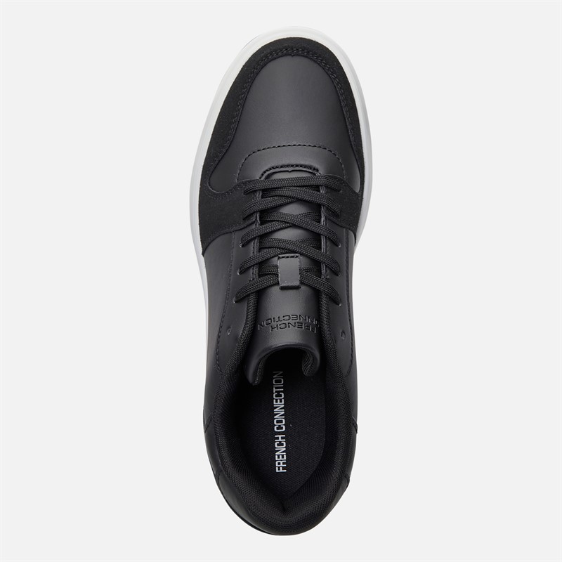 French Connection Mens Hybrid Court Trainers Black/White