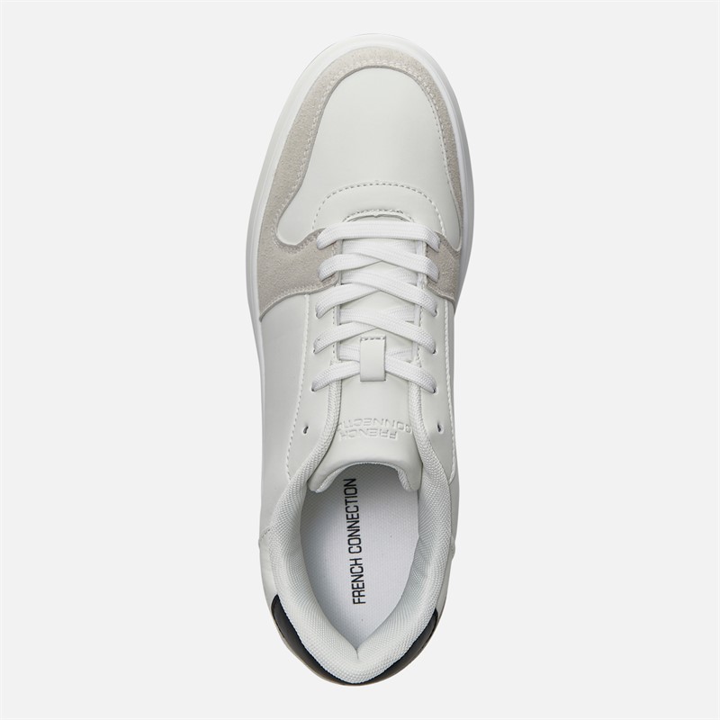 French Connection Mens Hybrid Court Trainers White/Black