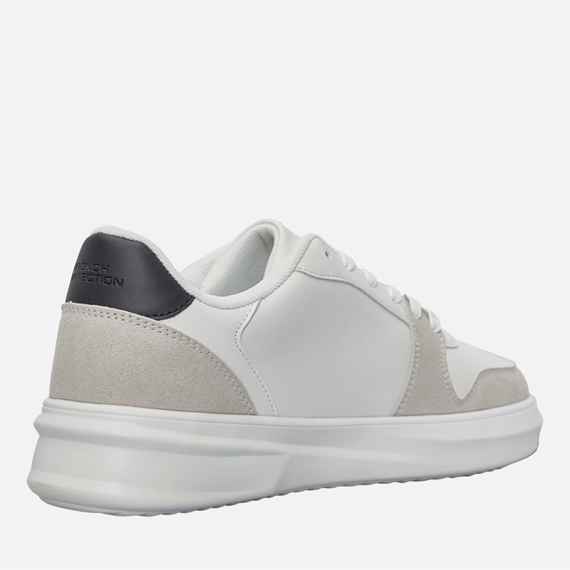 French Connection Mens Hybrid Court Trainers White/Black