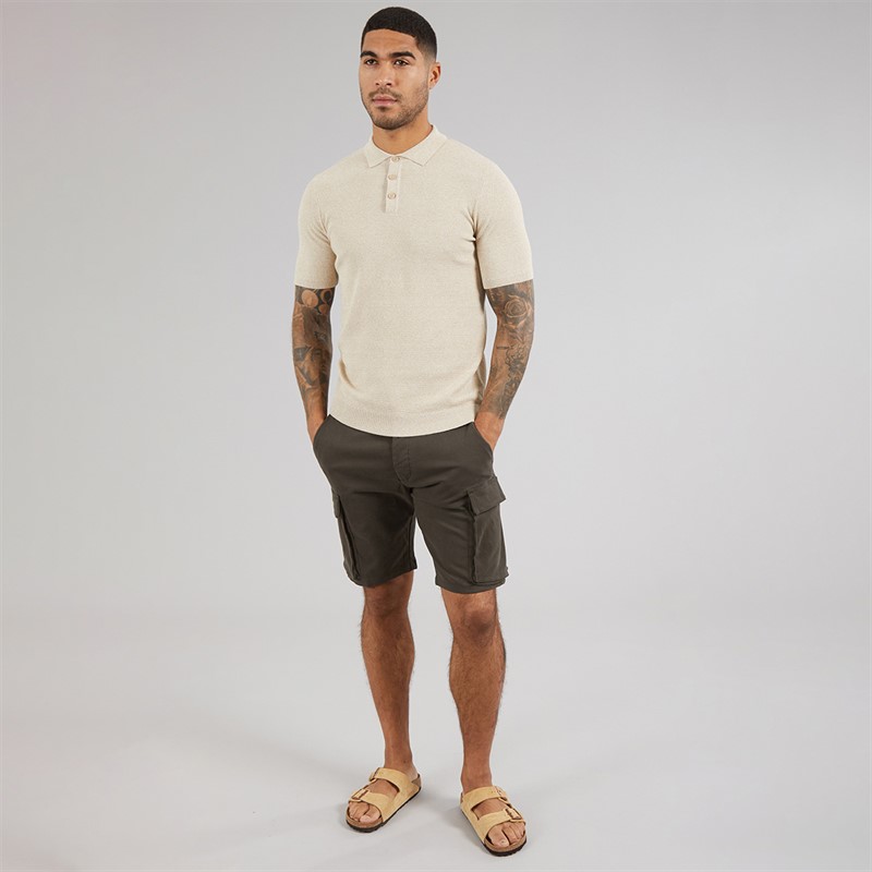 French Connection Mens Cargo Shorts Khaki