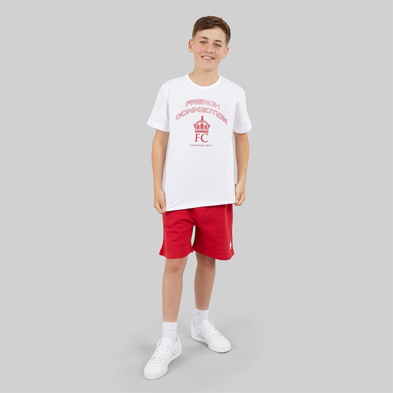 French Connection Boys Jewel T-Shirt And Shorts Set White/Red