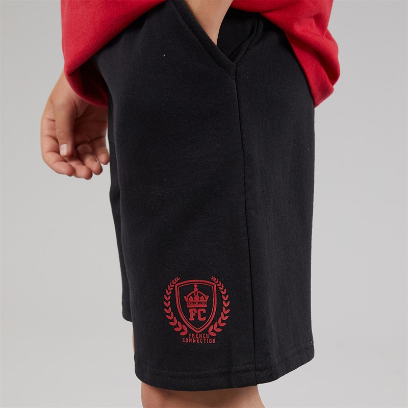 French Connection Boys Heritage T-Shirt And Shorts Set Red/Black