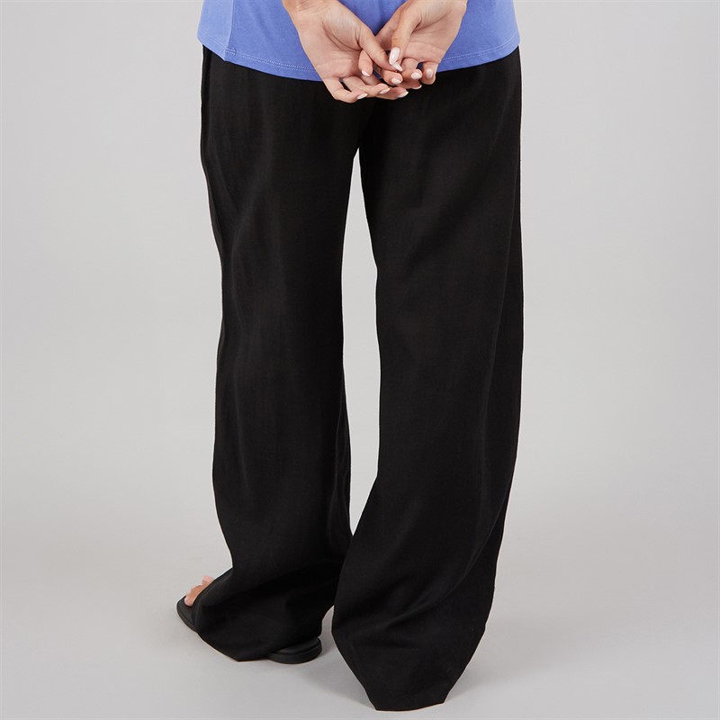French Connection Womens Linen Blend Tie Trousers Black