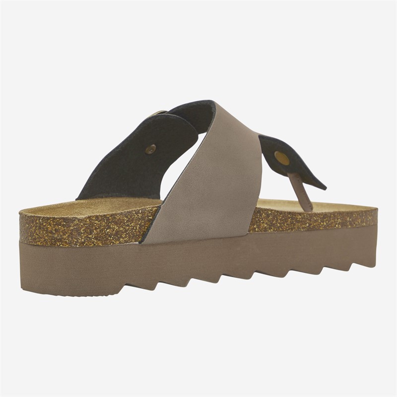 French Connection Womens Toe Post Sandals Mocha