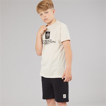French Connection Boys T-Shirt And Shorts Set Stone/Black