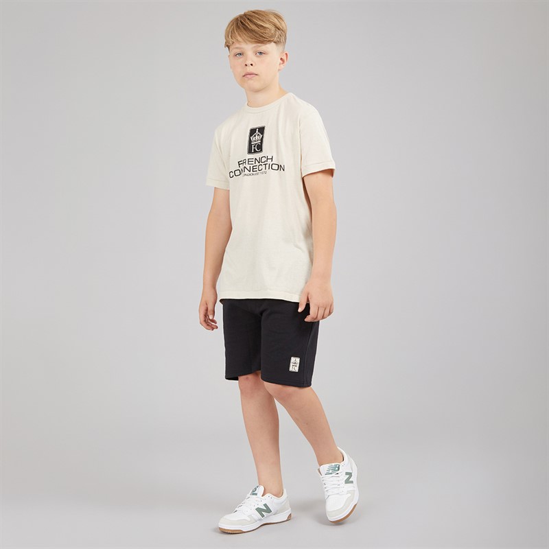 French Connection Boys T-Shirt And Shorts Set Stone/Black