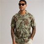 French Connection Mens Short Sleeve Leafy Viscose Shirt Khaki