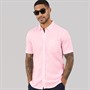 French Connection Mens Short Sleeve Linen Shirt Soft Pink
