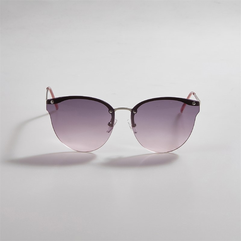 French Connection Womens Cat Eye Rimless Sunglasses Multi