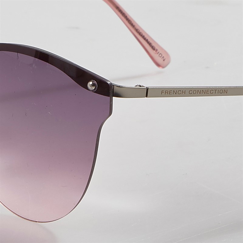 French Connection Womens Cat Eye Rimless Sunglasses Multi