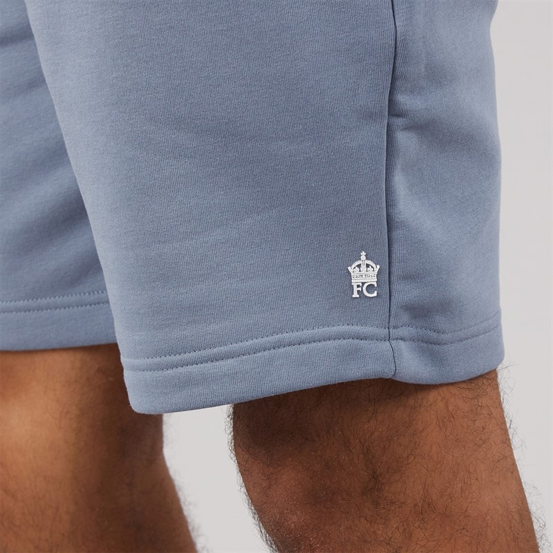 French Connection Mens Tipped Piping Polo Shirt and Shorts Co-Ord Set Light Blue Mel/White Lgt Blue Mel/White