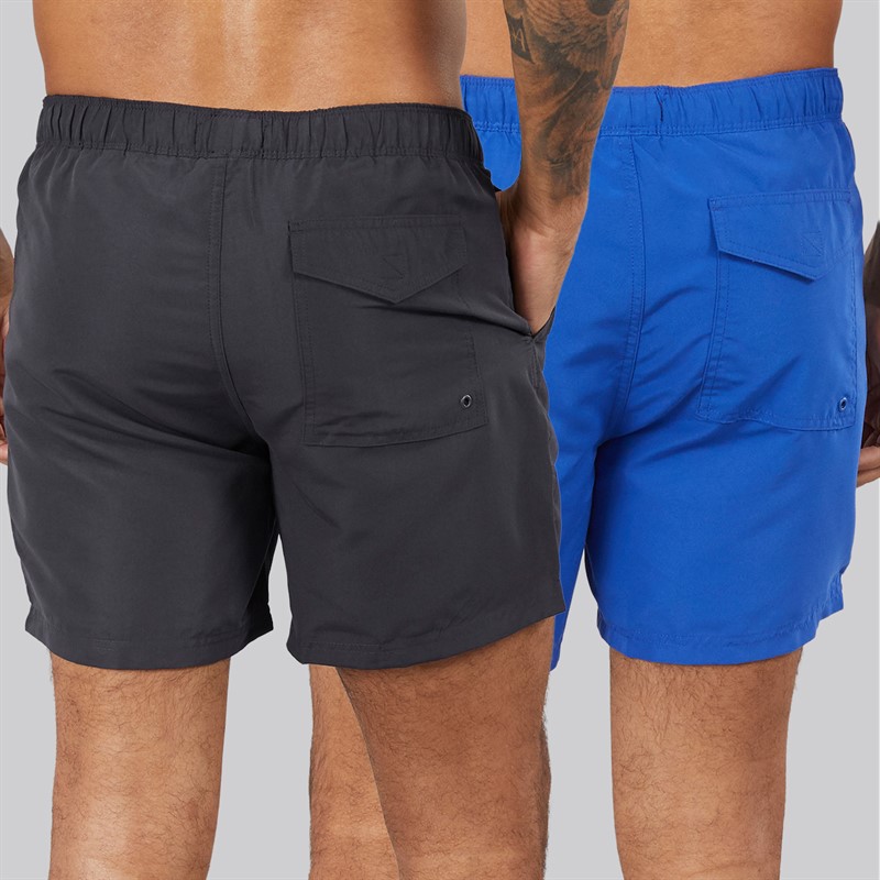 French Connection Mens Two Pack Swim Shorts Marine/Mazarine