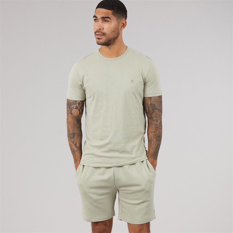 French Connection Mens T-Shirt And Shorts Set Sage