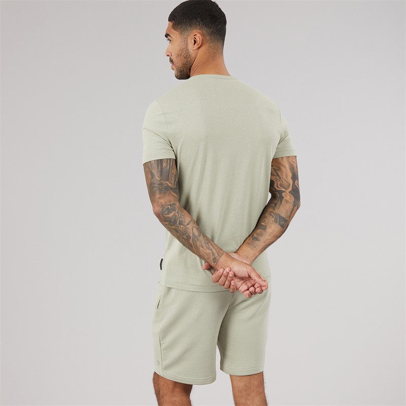 French Connection Mens T-Shirt And Shorts Set Sage