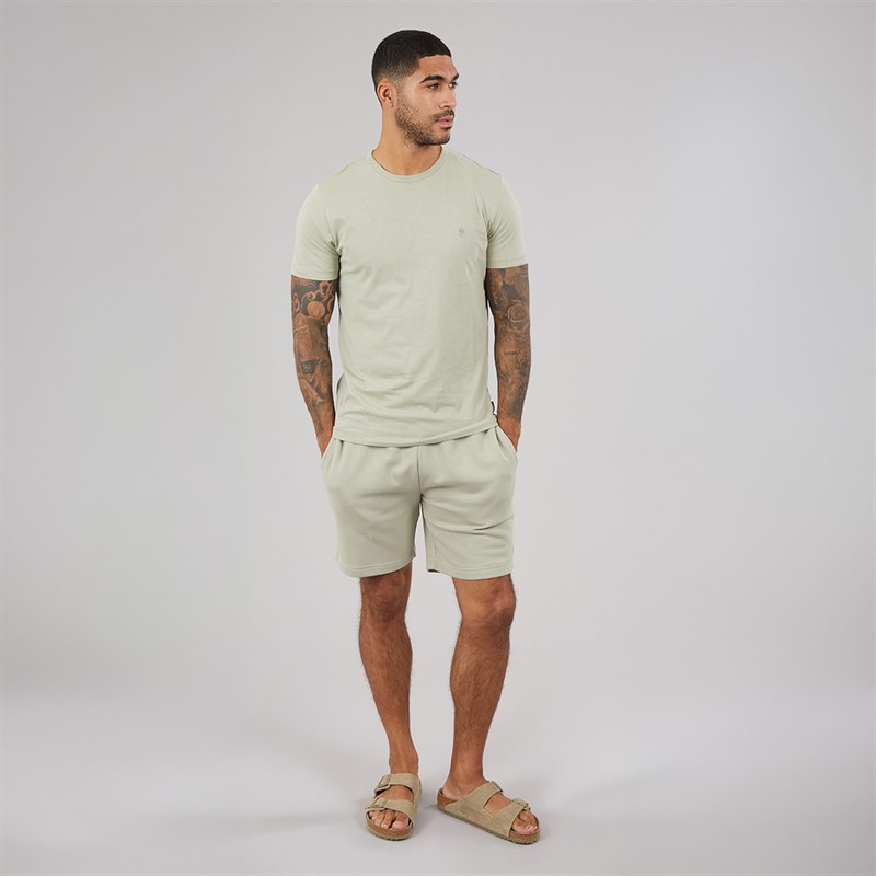 French Connection Mens T-Shirt And Shorts Set Sage