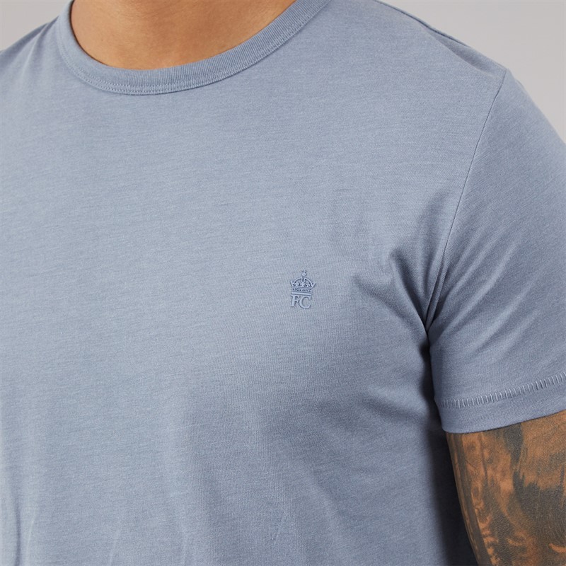 French Connection Mens T-Shirt And Shorts Set Light Blue Mel Lgt Blue Mel