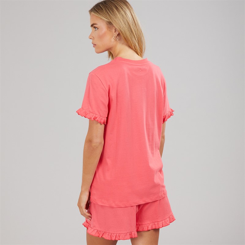 French Connection Womens Cute As Shorts And T-Shirt Pyjama Set Hot Pink