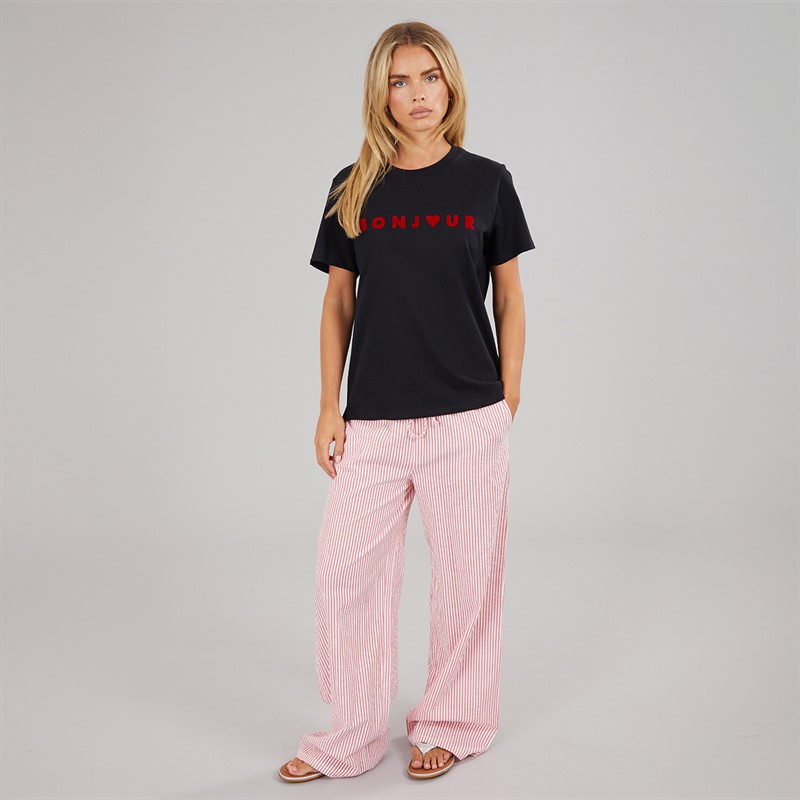 French Connection Womens Bonjour T-Shirt Midnight/Red