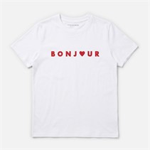 French Connection Womens Bonjour T-Shirt White/Red