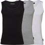 French Connection Mens Three Pack Crown Vest White/Black/Grey