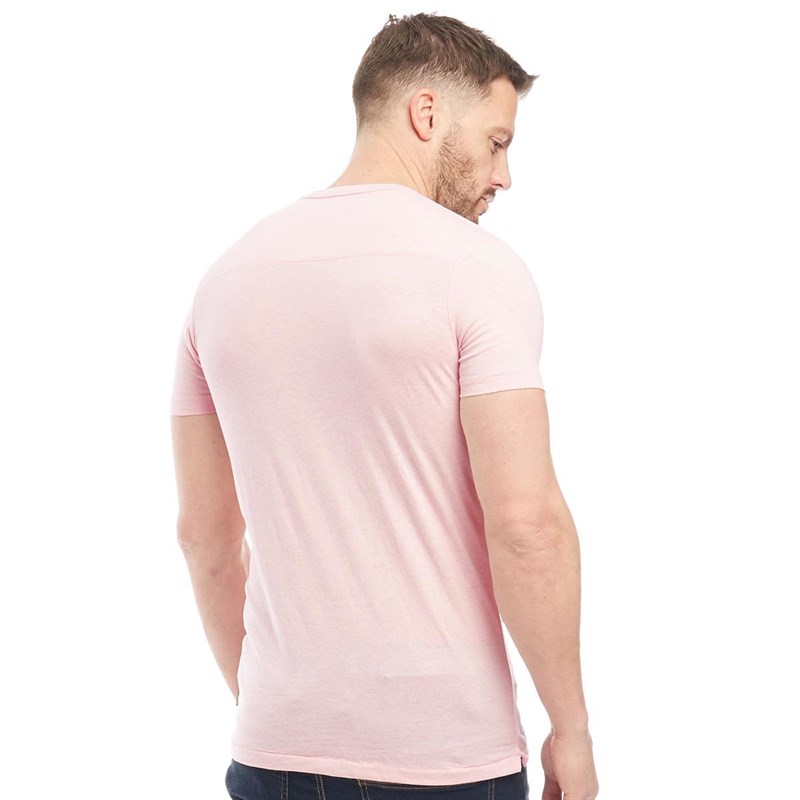 French Connection Tee-Shirt 2 Rayé Homme Rose Pâle Chiné