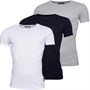 French Connection Mens Three Pack Crown T-Shirt White/Grey/Marine