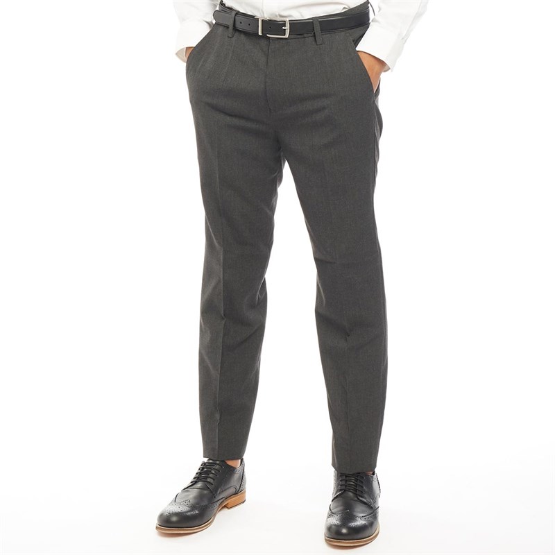 Buy French Connection Mens Regular Fit Formal Trousers Charcoal
