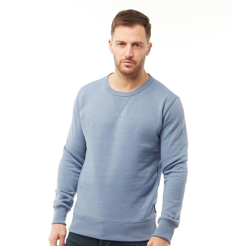 Buy French Connection Mens FC Crew Neck Sweatshirt Light Blue Melange