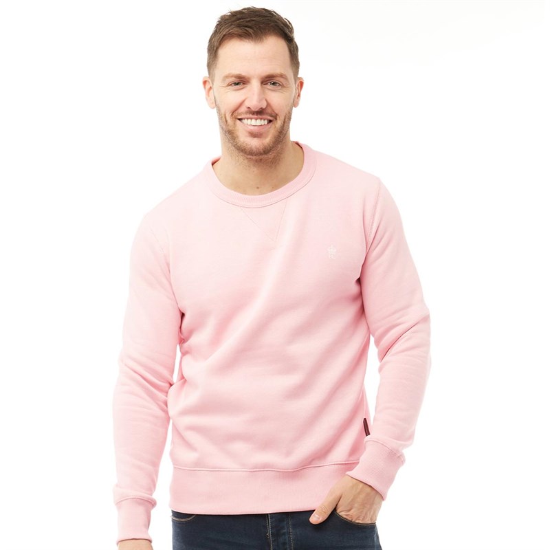 pink crew neck sweater mens