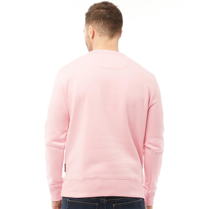 Mens pink crew neck sweatshirt clearance