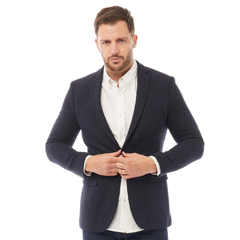French Connection Herren Tweed Blazer Navy