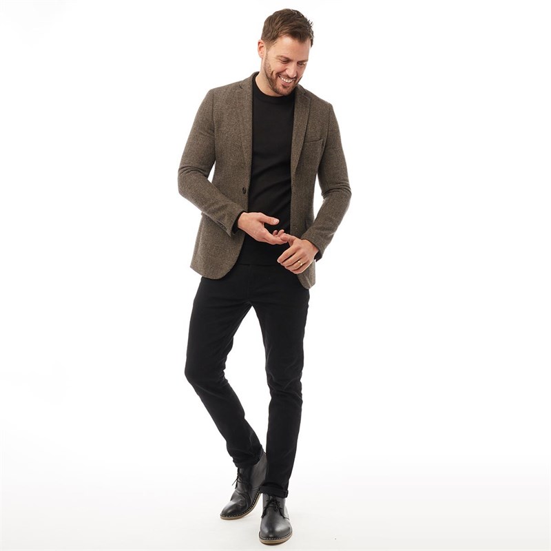 French connection mens tweed blazer brown