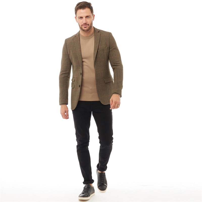 French connection mens tweed blazer brown clearance
