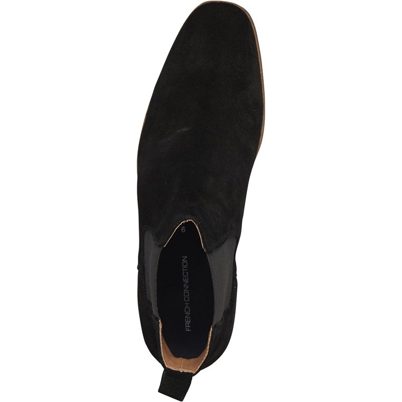 Buy French Connection Mens Chelsea Suede Boots Black