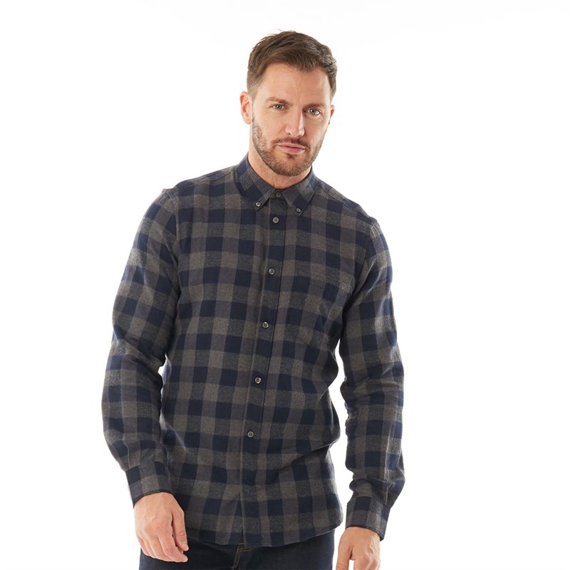 Buy French Connection Mens Gingham Check Flannel Long Sleeve Shirt