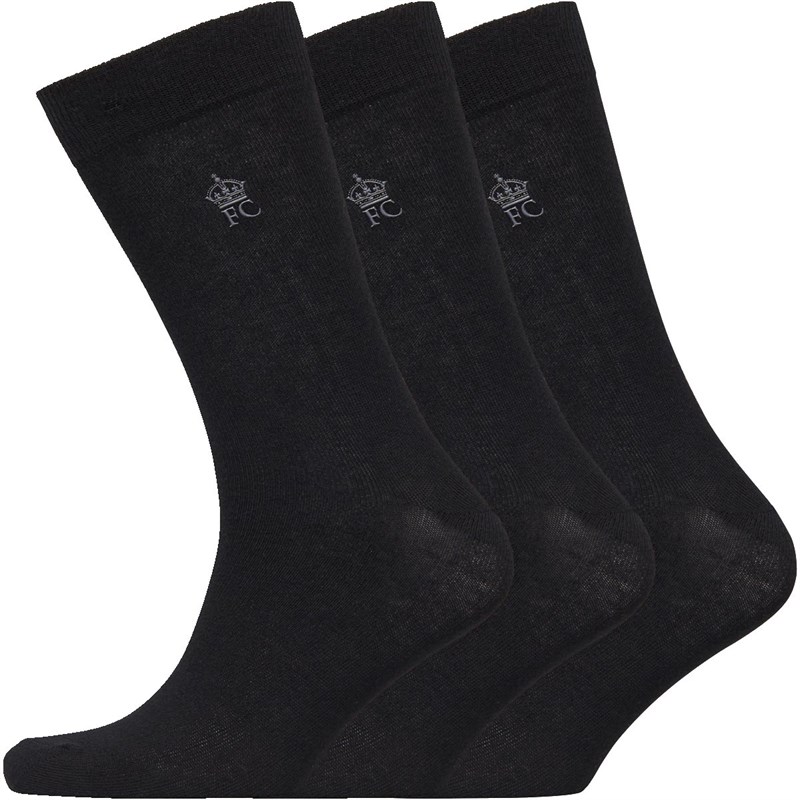 Buy French Connection Mens Three Pack Socks Black/Gunmetal