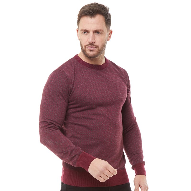 French Connection Mens Lamb Diamond Jumper Chateaux/Charcoal Melange