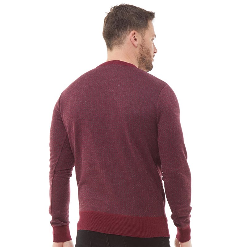 French Connection Mens Lamb Diamond Jumper Chateaux/Charcoal Melange